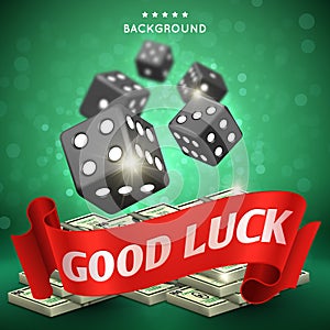 Casino dice gambling vector background. Good luck concept