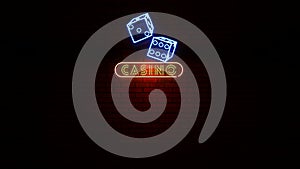 Casino Dices Neon Light Sign