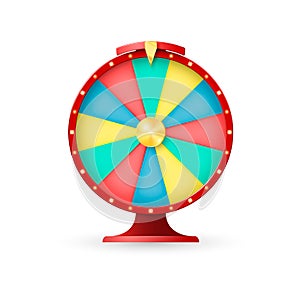 Casino equipment, wheel of fortune. Jackpot lacky winner. Vector illustration on white background