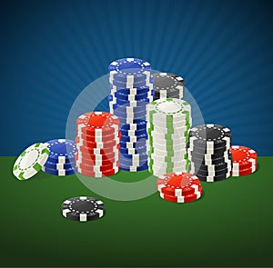 Casino Gambling Chips Stacks. Vector