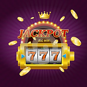 Casino Gambling Game Jackpot Concept Card. Vector