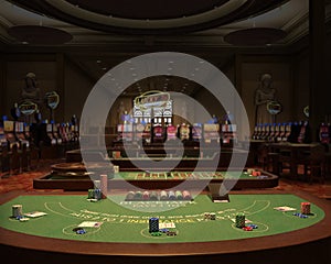 Casino, Gambling Hall, Blackjack Illustration