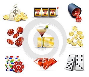 Casino and gambling icons