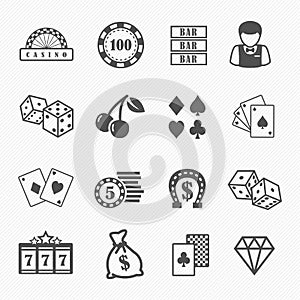 Casino and gambling icons set