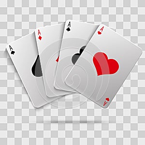 Casino gambling poker blackjack - playing cards on transparent background