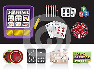 Casino and gambling tools icons