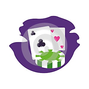 casino games chips with poker cards