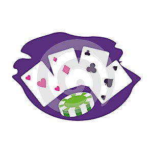 casino games chips with poker cards