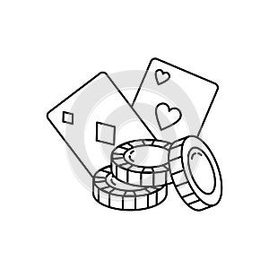 casino games chips with poker cards