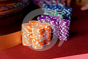 Casino las vegas, roulette, poker and gambling with chips