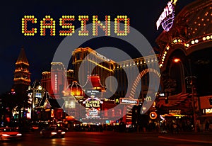 Casino Las Vegas Strip Sign Night Attractions