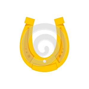 Casino lucky horseshoe icon flat isolated vector