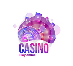 Casino objects logo place for text