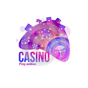 Casino objects logo place for text