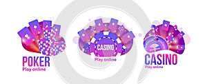 Casino objects logo place for text