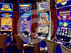 Slot Machines in the Casino onboard cruise ship