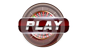 Casino play button concept isolated on white background. Poker online casino vector illustration. Gambling concept