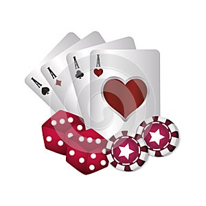 casino poker aces card dices chips