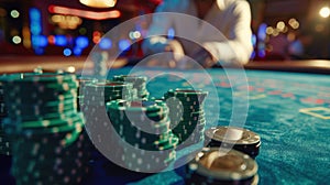 The casino poker chips.AI generated image