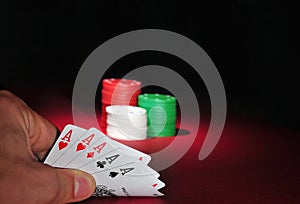 Casino poker chips. Five Aces