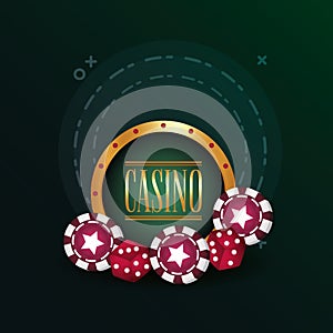 Casino poker gamble dices and chips poster