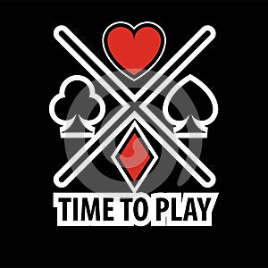 Casino poker logo template. Gamble play cards suits symbols