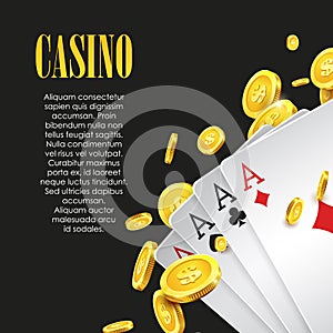 Casino Poker poster or banner background or flyer template.