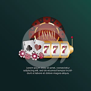 Casino poker slot machine cards and chips game