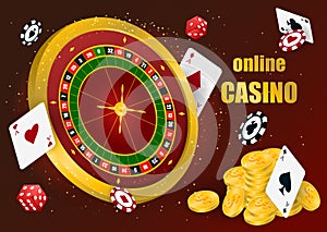 Casino roulette with chips