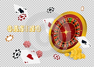 Casino roulette with chips