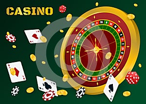 Casino roulette with chips