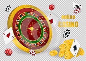 Casino roulette with chips