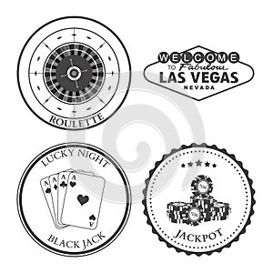 Casino Roulette design elements and badges set