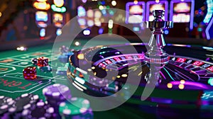 The casino roulette table.AI generated image