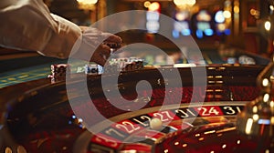 The casino roulette table.AI generated image