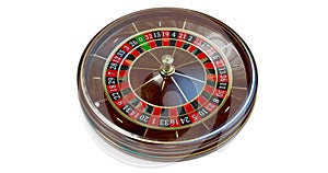 Casino roulette wheel.