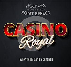 Casino royal text, editable font effect photo