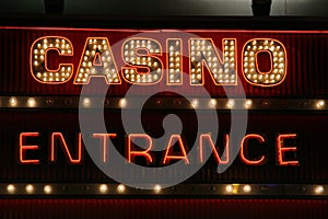 Casino sign neon lights photo