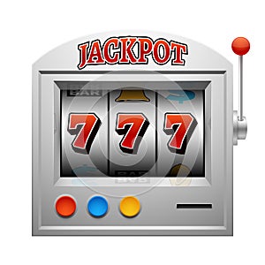 Casino slot gambling machine vector lucky and win concept