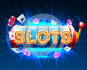 Casino slots jackpot 777 signboard.