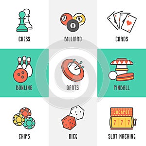 Casino Sport and Leisure Games Icons