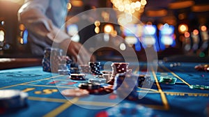 The casino table scene.AI generated image