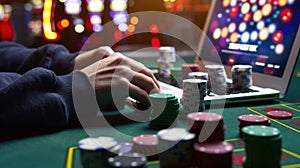 The Casino Table Scene.AI generated image