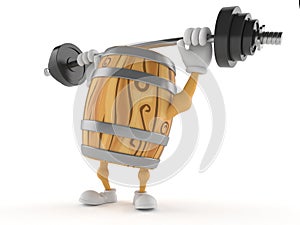 Cask character lifting heavy barbell