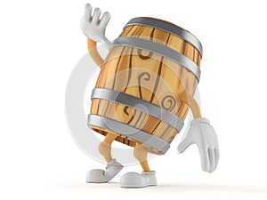 Cask character looking up