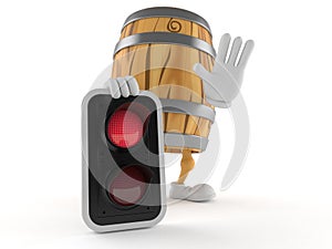 Cask character with red light