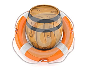 Cask with life buoy