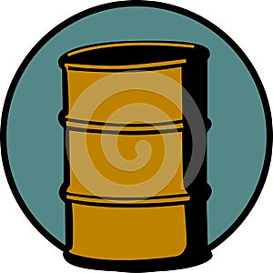 cask or metal barrel cointainer. Vector