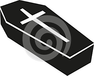 Casket with big cross