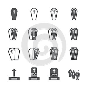 Casket icon set